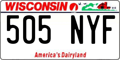 WI license plate 505NYF