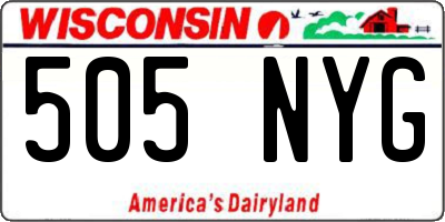 WI license plate 505NYG