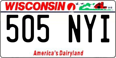 WI license plate 505NYI