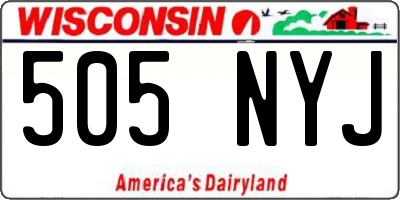 WI license plate 505NYJ