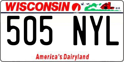 WI license plate 505NYL