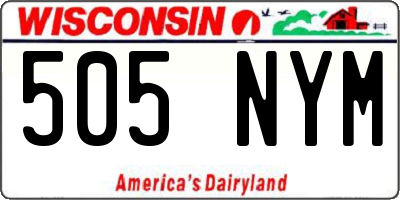 WI license plate 505NYM