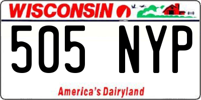 WI license plate 505NYP