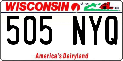 WI license plate 505NYQ