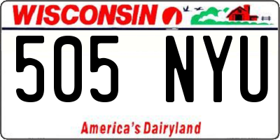 WI license plate 505NYU