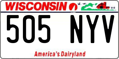 WI license plate 505NYV