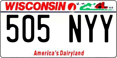 WI license plate 505NYY
