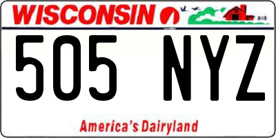 WI license plate 505NYZ