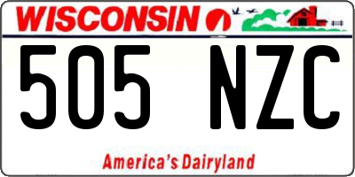 WI license plate 505NZC