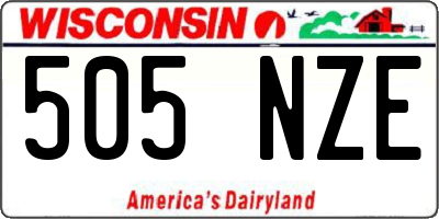 WI license plate 505NZE