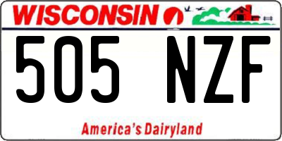 WI license plate 505NZF