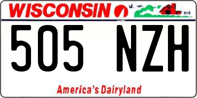 WI license plate 505NZH