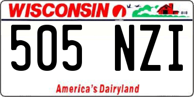 WI license plate 505NZI