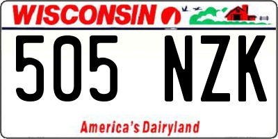 WI license plate 505NZK