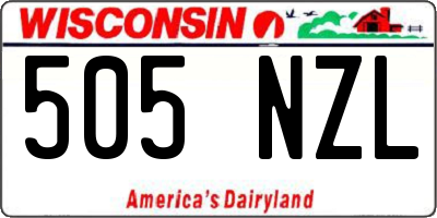 WI license plate 505NZL