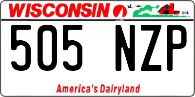 WI license plate 505NZP