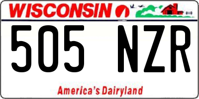 WI license plate 505NZR