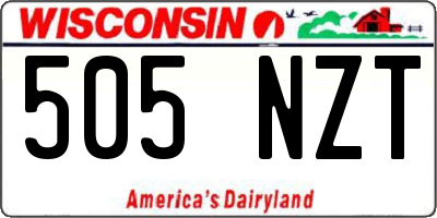 WI license plate 505NZT