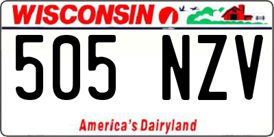 WI license plate 505NZV