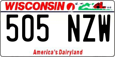 WI license plate 505NZW