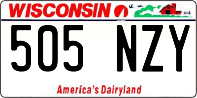 WI license plate 505NZY