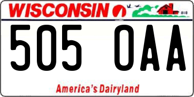 WI license plate 505OAA