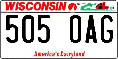 WI license plate 505OAG