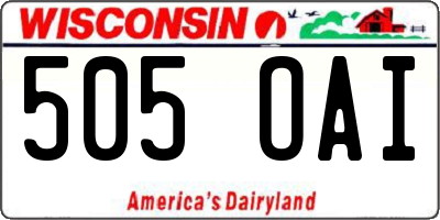 WI license plate 505OAI