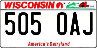 WI license plate 505OAJ