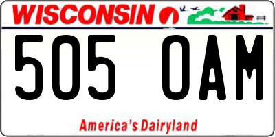 WI license plate 505OAM