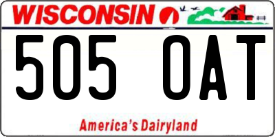 WI license plate 505OAT