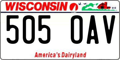 WI license plate 505OAV