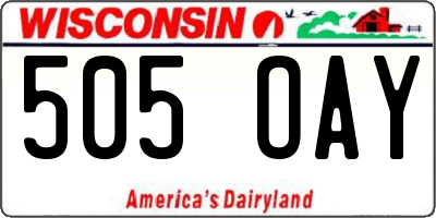 WI license plate 505OAY