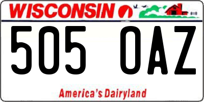 WI license plate 505OAZ