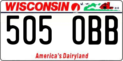 WI license plate 505OBB