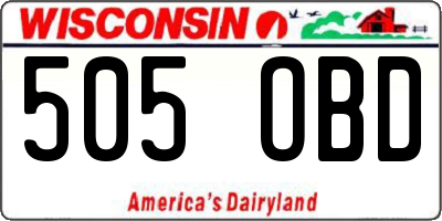 WI license plate 505OBD