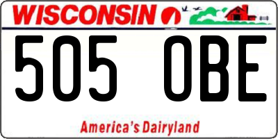 WI license plate 505OBE