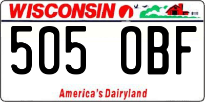 WI license plate 505OBF