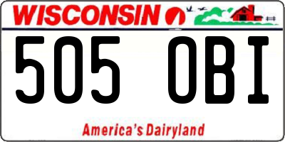 WI license plate 505OBI