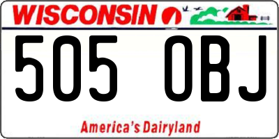 WI license plate 505OBJ