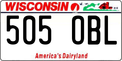WI license plate 505OBL