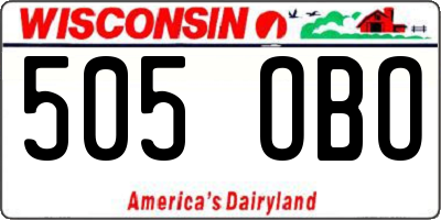 WI license plate 505OBO