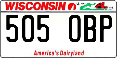 WI license plate 505OBP