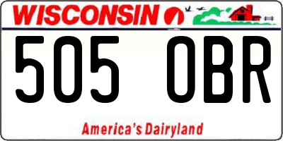 WI license plate 505OBR