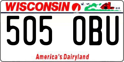 WI license plate 505OBU