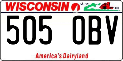 WI license plate 505OBV