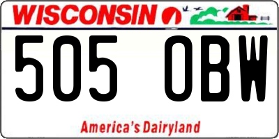 WI license plate 505OBW