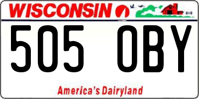 WI license plate 505OBY