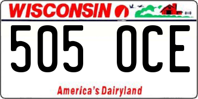 WI license plate 505OCE