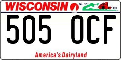 WI license plate 505OCF